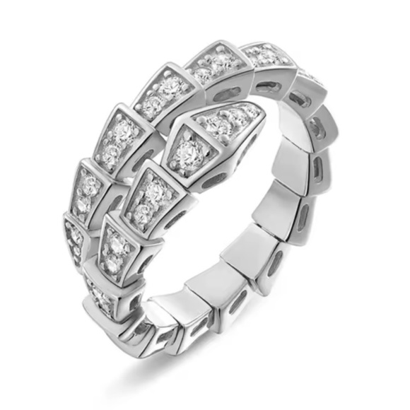 Adjustable Serpenti lux silver zircon ring - Picture 12 of 13